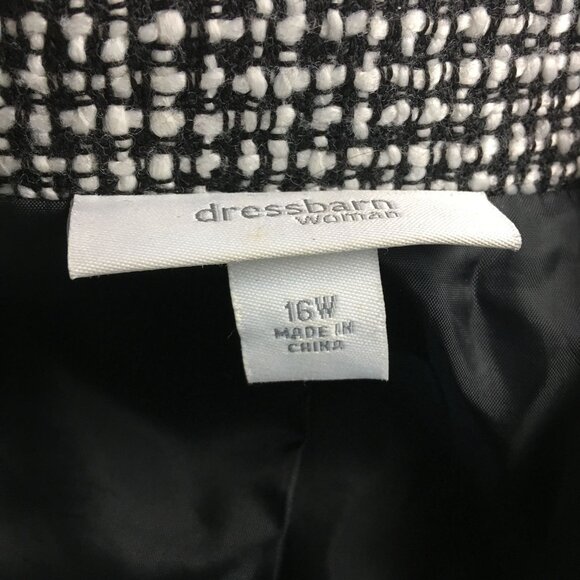 DRESS BARN WOMAN BLACK AND WHITE ONE BUTTON BLAZER WOMENS SIZE 16W - Picture 4 of 4